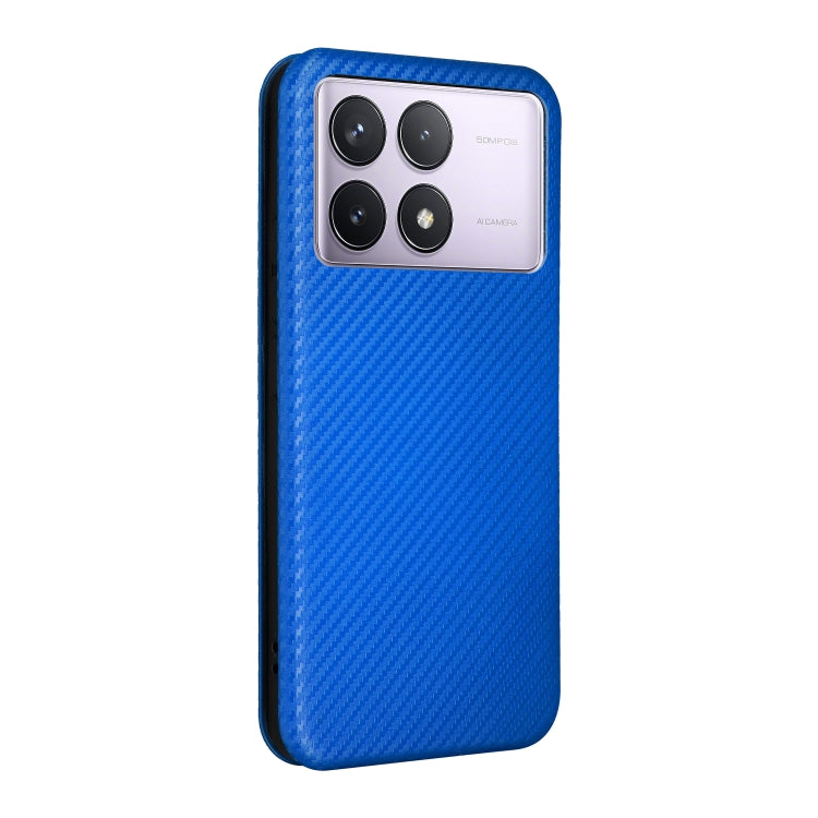 For Redmi K70 Carbon Fiber Texture Flip Leather Phone Case(Blue) - K70 Cases by PMC Jewellery | Online Shopping South Africa | PMC Jewellery | Buy Now Pay Later Mobicred