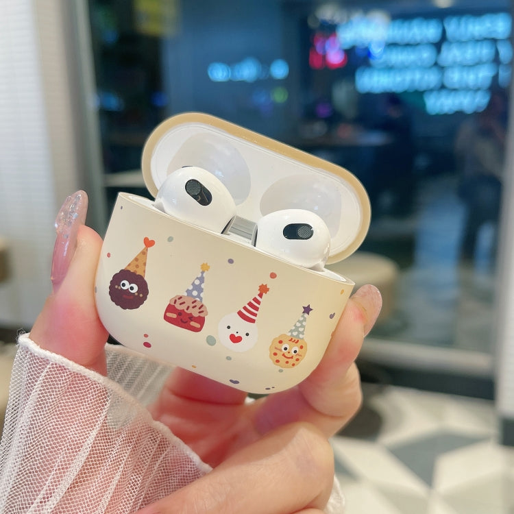 For AirPods 3 Cookies Pattern Earbuds Box Frosted TPU Case(Beige) - For AirPods 3 by PMC Jewellery | Online Shopping South Africa | PMC Jewellery | Buy Now Pay Later Mobicred