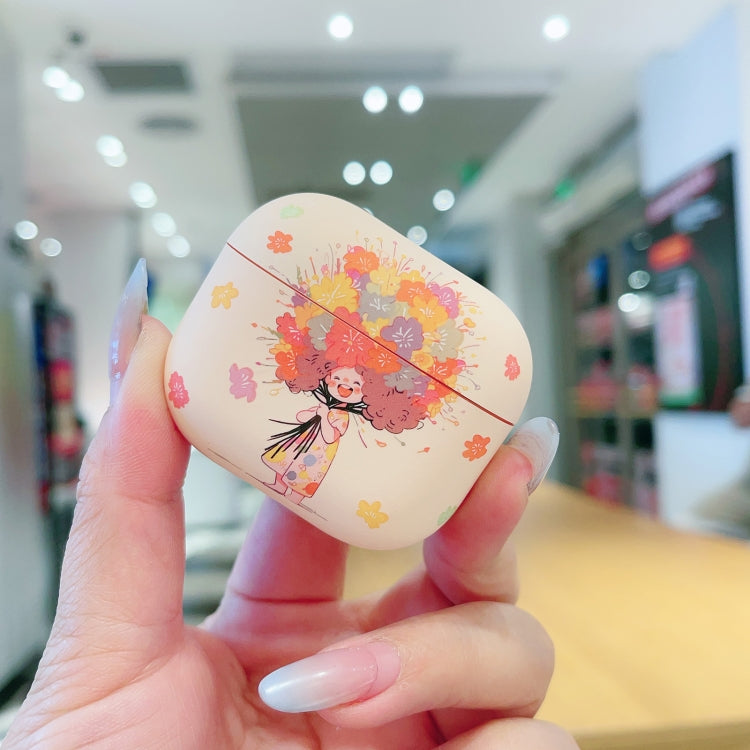 For AirPods 3 Girl Pattern Earbuds Box Frosted TPU Case(Flower) - For AirPods 3 by PMC Jewellery | Online Shopping South Africa | PMC Jewellery | Buy Now Pay Later Mobicred