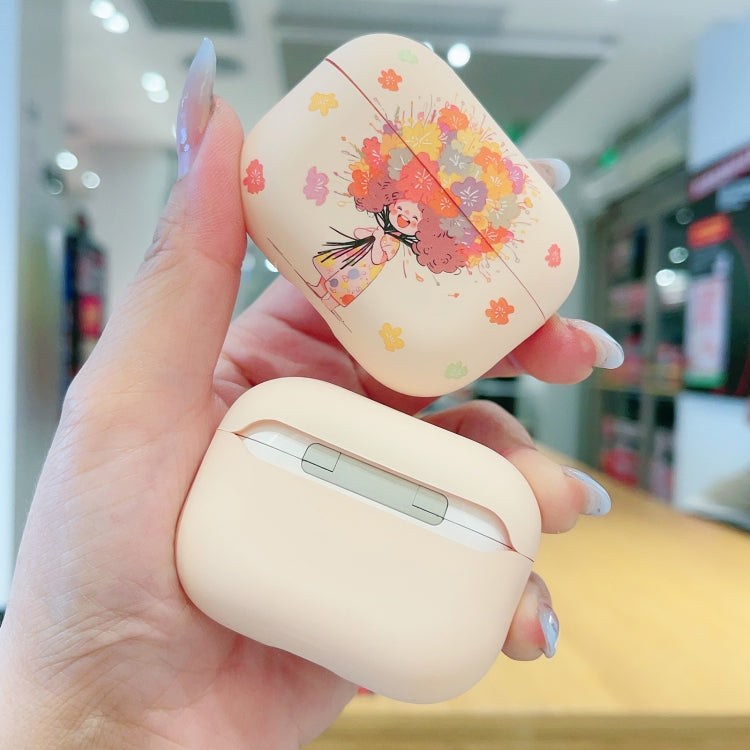 For AirPods 3 Girl Pattern Earbuds Box Frosted TPU Case(Flower) - For AirPods 3 by PMC Jewellery | Online Shopping South Africa | PMC Jewellery | Buy Now Pay Later Mobicred