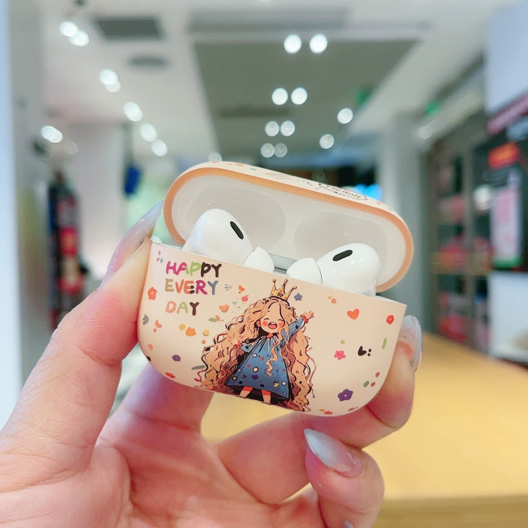 For AirPods 2 / 1 Girl Pattern Earbuds Box Frosted TPU Case(Crown) - For AirPods 1/2 by PMC Jewellery | Online Shopping South Africa | PMC Jewellery | Buy Now Pay Later Mobicred