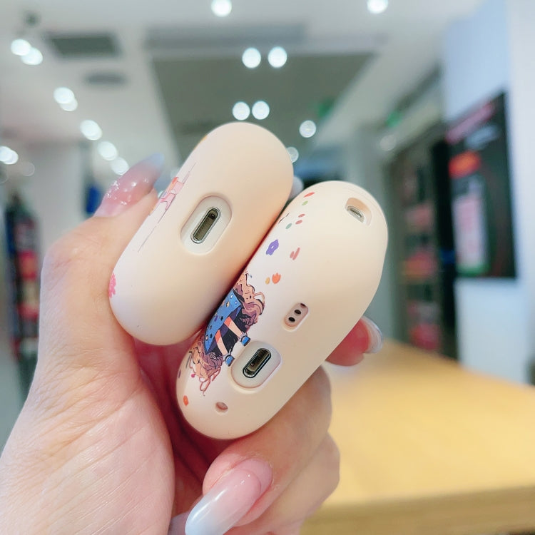 For AirPods 2 / 1 Girl Pattern Earbuds Box Frosted TPU Case(Crown) - For AirPods 1/2 by PMC Jewellery | Online Shopping South Africa | PMC Jewellery | Buy Now Pay Later Mobicred
