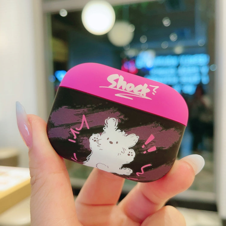 For AirPods Pro Cat and Dog Pattern Earbuds Box Frosted TPU Case(Shocking Dog) - For AirPods Pro by PMC Jewellery | Online Shopping South Africa | PMC Jewellery | Buy Now Pay Later Mobicred