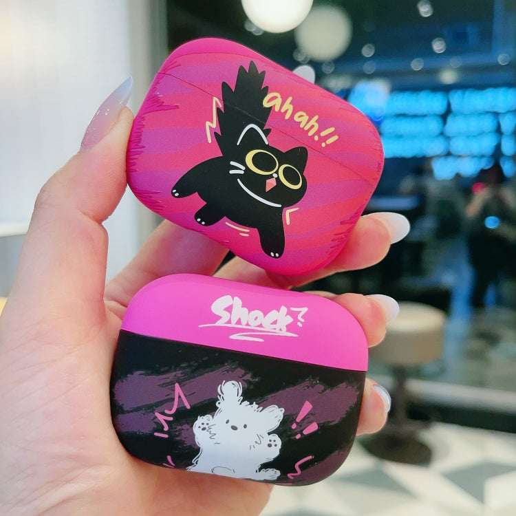 For AirPods Pro 2 Cat and Dog Pattern Earbuds Box Frosted TPU Case(Flashing Cat) - For AirPods Pro 2 by PMC Jewellery | Online Shopping South Africa | PMC Jewellery | Buy Now Pay Later Mobicred