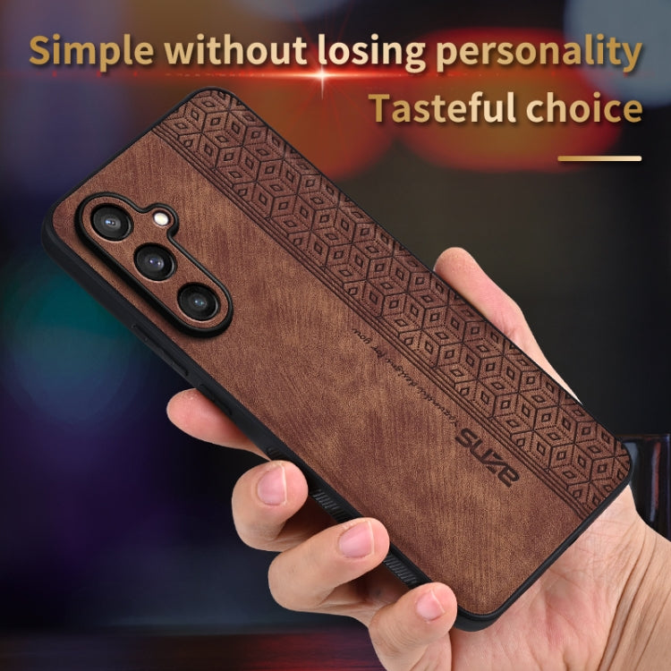 For Samsung Galaxy S24 FE 5G AZNS 3D Embossed Skin Feel Phone Case(Brown) - free shipping - PMC Jewellery - Order now!