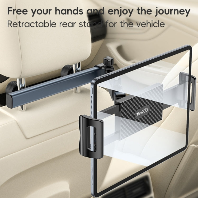 Yesido C294 Telescopic Car Backrest Folding Holder(Black) - Car Holders by Yesido | Online Shopping South Africa | PMC Jewellery | Buy Now Pay Later Mobicred