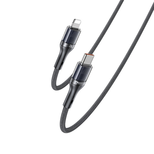 Yesido CA167 PD 27W USB-C / Type-C to 8 Pin Fast Charging Data Cable, Length:1.2m(Black) - 2 in 1 Cable by Yesido | Online Shopping South Africa | PMC Jewellery | Buy Now Pay Later Mobicred