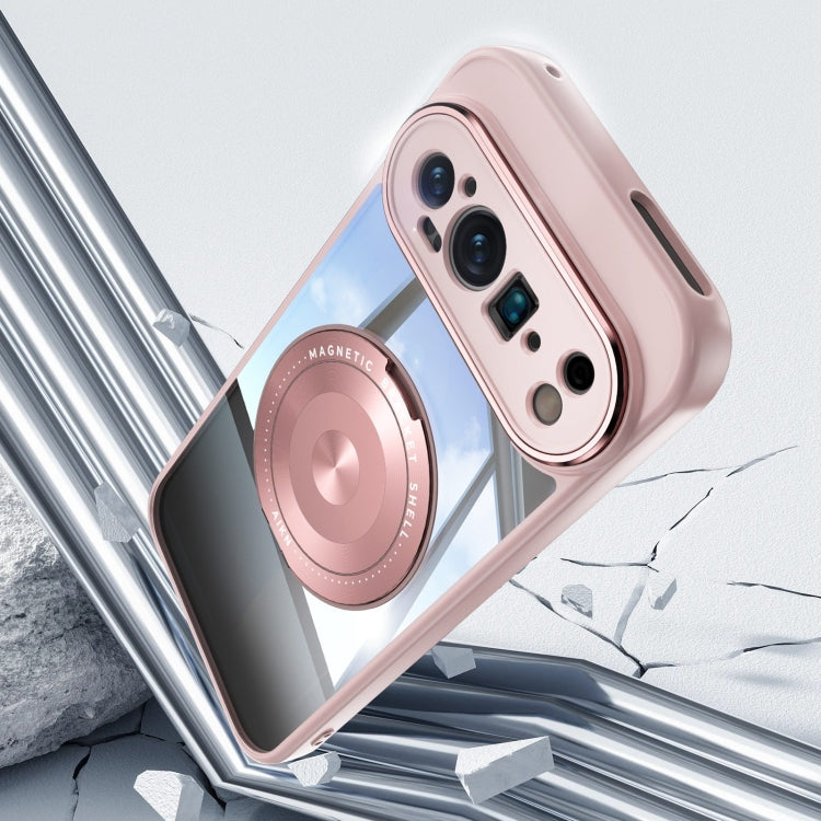 For Google Pixel 9 Pro XL 360 Holder Magsafe Acrylic Hybrid TPU Phone Case(Pink) - Google Cases by PMC Jewellery | Online Shopping South Africa | PMC Jewellery | Buy Now Pay Later Mobicred