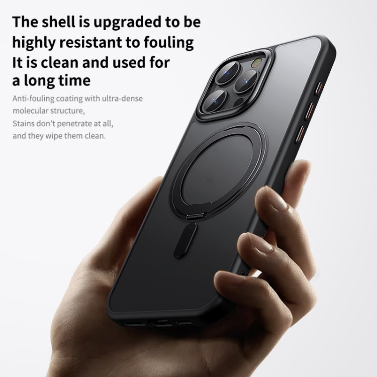 For iPhone 16 Pro 360 Rotating MagSafe Magnetic Frosted Phone Case(Dark Blue) - iPhone 16 Pro Cases by PMC TechLife | Online Shopping South Africa | PMC TechLife | Buy Now Pay Later Mobicred