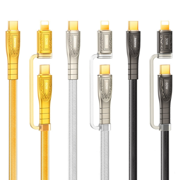 REMAX RC-C165 Prime 1.2m 60W Type-C to Type-C + 8 Pin Braided Fast Charging Cable(Gold) - 2 in 1 Cable by REMAX | Online Shopping South Africa | PMC Jewellery | Buy Now Pay Later Mobicred