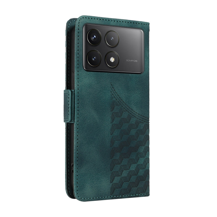 For Redmi K70 / K70 Pro Embossed Rhombus Starry Leather Phone Case(Green) - K70 Pro Cases by PMC Jewellery | Online Shopping South Africa | PMC Jewellery | Buy Now Pay Later Mobicred