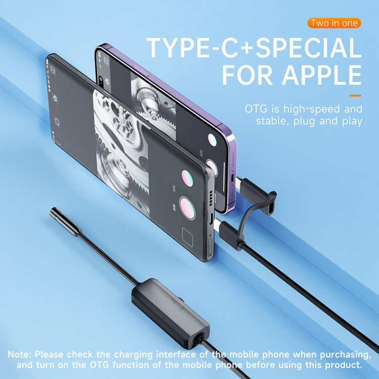 AN112 2 in 1 USB-C / Type-C + 8 Pin Interface 8mm HD Industry Endoscope, Length:1m Hard Tube -  by PMC TechLife | Online Shopping South Africa | PMC TechLife | Buy Now Pay Later Mobicred