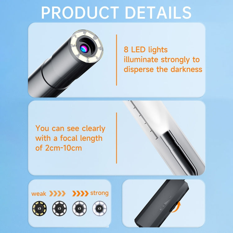 AN112 2 in 1 USB-C / Type-C + 8 Pin Interface 8mm HD Industry Endoscope, Length:5m Hard Tube -  by PMC TechLife | Online Shopping South Africa | PMC TechLife | Buy Now Pay Later Mobicred