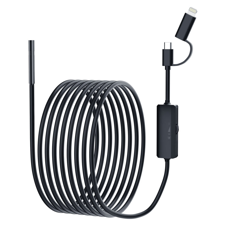 AN112 2 in 1 USB-C / Type-C + 8 Pin Interface 5.5mm HD Industry Endoscope, Length:3.5m Hard Tube -  by PMC TechLife | Online Shopping South Africa | PMC TechLife | Buy Now Pay Later Mobicred