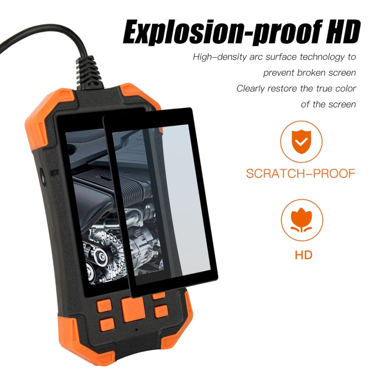 T20 4.3 inch IPS Screen 8mm Single Camera IP67 Waterproof Hard Cable Digital Endoscope, Length:10m(Black Orange) -  by PMC TechLife | Online Shopping South Africa | PMC TechLife | Buy Now Pay Later Mobicred