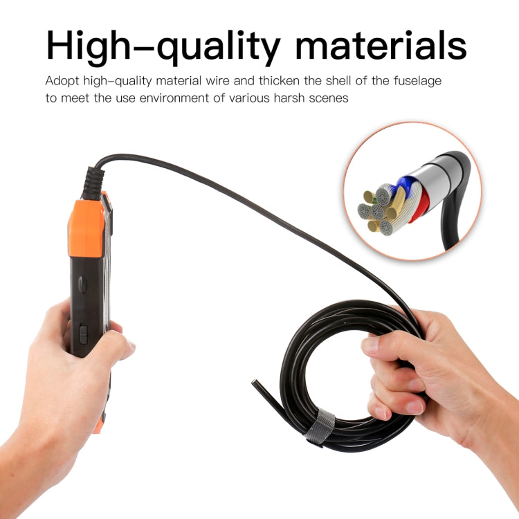 T20 4.3 inch IPS Screen 8mm Single Camera IP67 Waterproof Hard Cable Digital Endoscope, Length:10m(Black Orange) -  by PMC TechLife | Online Shopping South Africa | PMC TechLife | Buy Now Pay Later Mobicred
