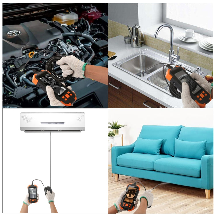 T20 4.3 inch IPS Screen 8mm Single Camera IP67 Waterproof Hard Cable Digital Endoscope, Length:10m(Black Orange) -  by PMC TechLife | Online Shopping South Africa | PMC TechLife | Buy Now Pay Later Mobicred