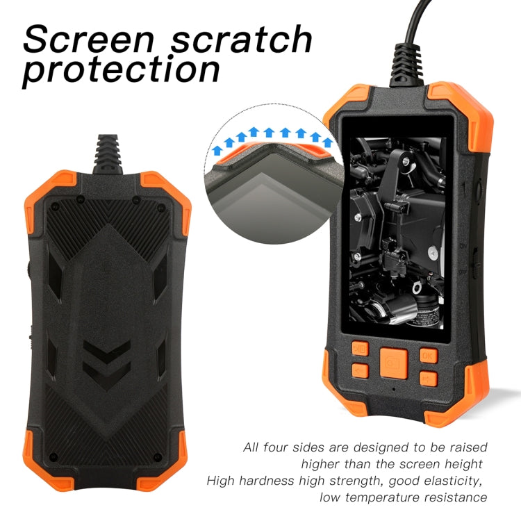 T20 4.3 inch IPS Screen 3.9mm Single Camera IP67 Waterproof Hard Cable Digital Endoscope, Length:2m(Black Orange) -  by PMC TechLife | Online Shopping South Africa | PMC TechLife | Buy Now Pay Later Mobicred