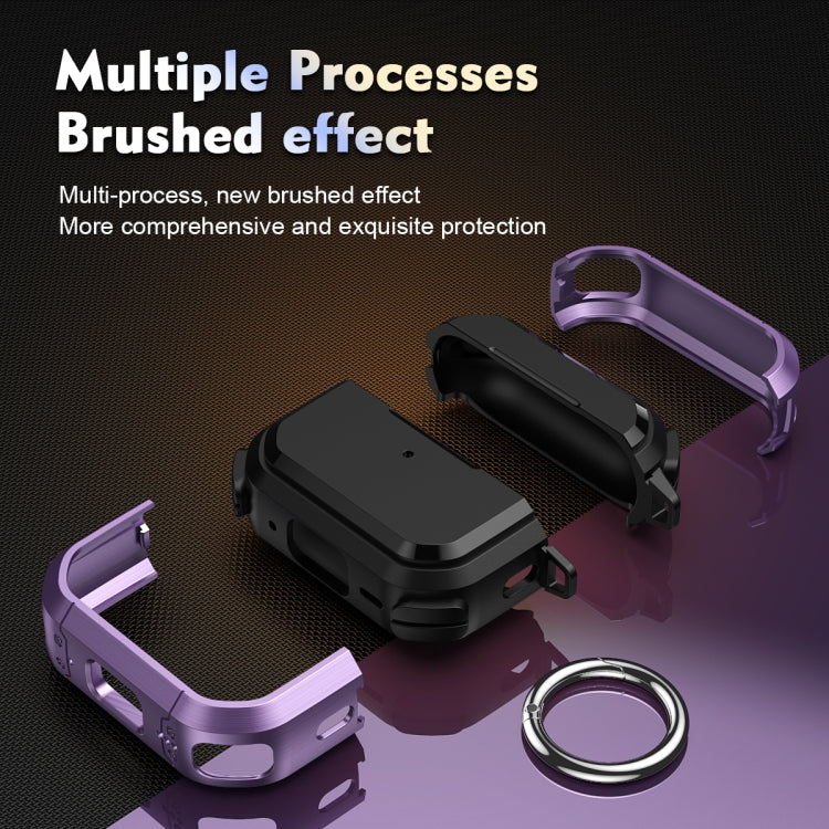 For AirPods Pro / Pro 2 Armor TPU + PC Earbuds Box Protective Case with Metal Buckle(Dark Blue) - For AirPods Pro 2 by PMC Jewellery | Online Shopping South Africa | PMC Jewellery | Buy Now Pay Later Mobicred
