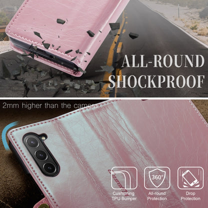 For Samsung Galaxy Z Fold6 5G CaseMe 003 Crazy Horse Texture Flip Leather Phone Case(Pink) - Galaxy Z Fold6 5G Cases by CaseMe | Online Shopping South Africa | PMC Jewellery | Buy Now Pay Later Mobicred