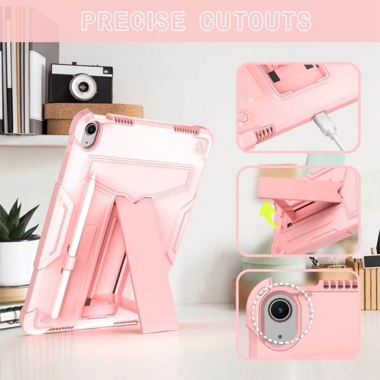 For iPad Air 11 2024 T Holder Robot Silicone Hybrid PC Tablet Case(Rose Gold) - iPad Air 11 2024 Cases by PMC TechLife | Online Shopping South Africa | PMC TechLife | Buy Now Pay Later Mobicred
