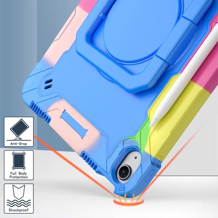 For iPad Air 11 2024 Handle Grip Holder Silicone Hybrid PC Tablet Case with Strap(Camouflage Blue) - iPad Air 11 2024 Cases by PMC TechLife | Online Shopping South Africa | PMC TechLife | Buy Now Pay Later Mobicred