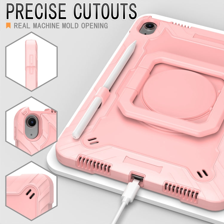 For iPad Air 11 2025 / 2024 Handle Grip Holder Silicone Hybrid PC Tablet Case with Strap(Rose Gold) - iPad Air 11 2025 / 2024 Cases by PMC TechLife | Online Shopping South Africa | PMC TechLife | Buy Now Pay Later Mobicred