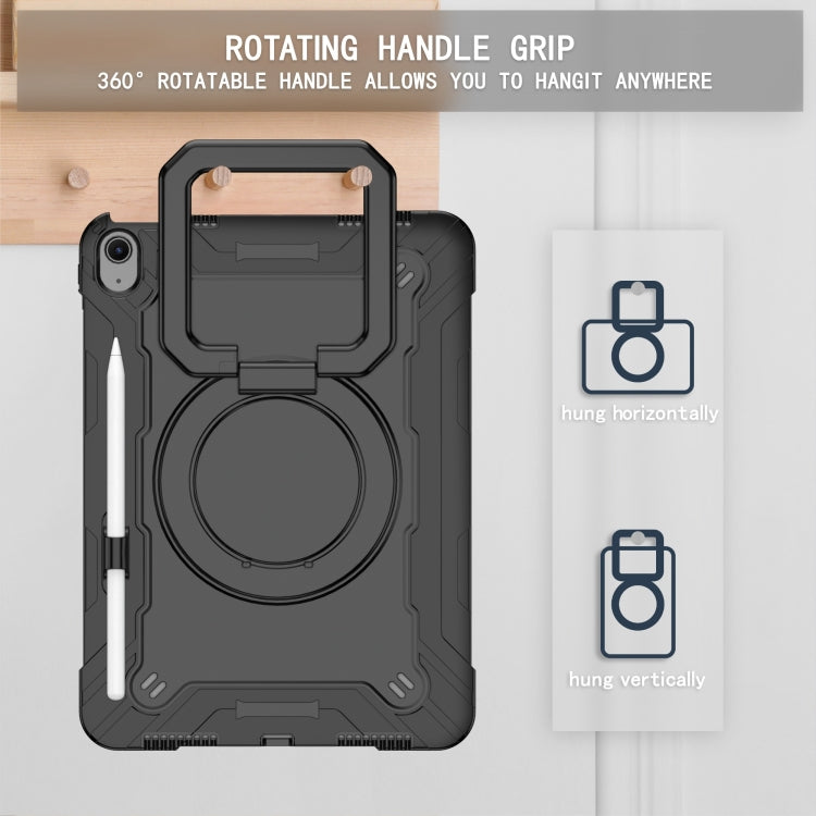For iPad Air 11 2024 Handle Grip Holder Silicone Hybrid PC Tablet Case with Strap(Black) - iPad Air 11 2024 Cases by PMC TechLife | Online Shopping South Africa | PMC TechLife | Buy Now Pay Later Mobicred