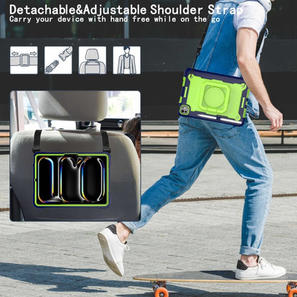 For iPad Pro 11 2024 Handle Grip Holder Silicone Hybrid PC Tablet Case with Strap(Navy Yellow Green) - iPad Pro 11 2024 Cases by PMC Jewellery | Online Shopping South Africa | PMC Jewellery | Buy Now Pay Later Mobicred