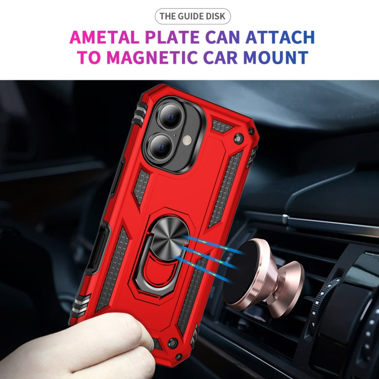 For iPhone 16 Plus Shockproof TPU Hybrid PC Phone Case with Holder(Red) - iPhone 16 Plus Cases by PMC Jewellery | Online Shopping South Africa | PMC Jewellery | Buy Now Pay Later Mobicred