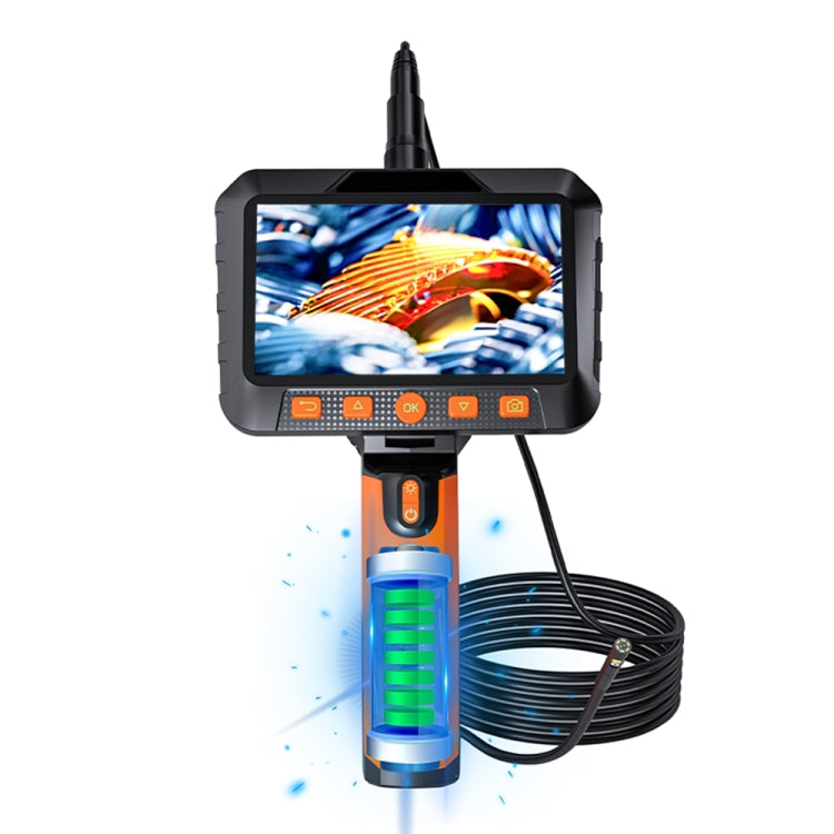 T27 5 inch IPS Color Screen 8mm Single Camera Handheld Hard Cable HD Industrial Endoscope, Length:3.5m(Orange Black) -  by PMC TechLife | Online Shopping South Africa | PMC TechLife | Buy Now Pay Later Mobicred