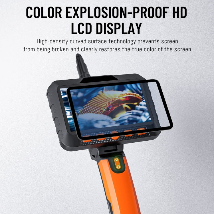 T27 5 inch IPS Color Screen 3.9mm Single Camera Handheld Hard Cable HD Industrial Endoscope, Length:5m(Orange Black) -  by PMC TechLife | Online Shopping South Africa | PMC TechLife | Buy Now Pay Later Mobicred
