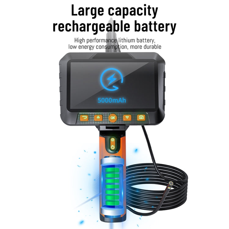 T27 5 inch IPS Color Screen 3.9mm Single Camera Handheld Hard Cable HD Industrial Endoscope, Length:2m(Orange Black) -  by PMC TechLife | Online Shopping South Africa | PMC TechLife | Buy Now Pay Later Mobicred