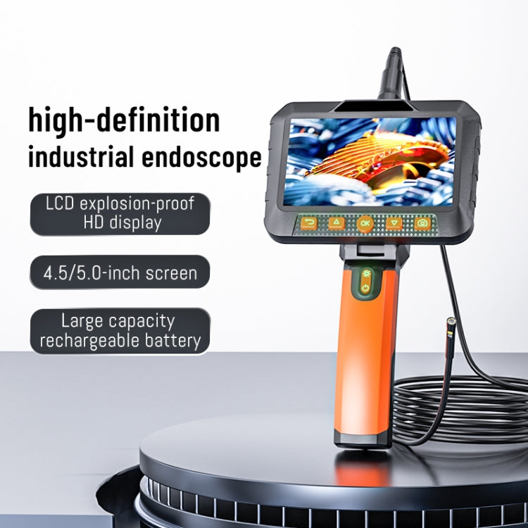 T27 5 inch IPS Color Screen 7.9mm Dual Camera Handheld Hard Cable HD Industrial Endoscope, Length:1m(Orange Black) -  by PMC Jewellery | Online Shopping South Africa | PMC Jewellery | Buy Now Pay Later Mobicred