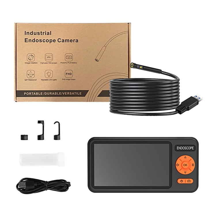 T29 5 inch IPS Screen 5.5mm Single Lens IP67 Waterproof Industrial Endoscope With Bracket, Length:1m - free shipping - PMC TechLife - Order now!