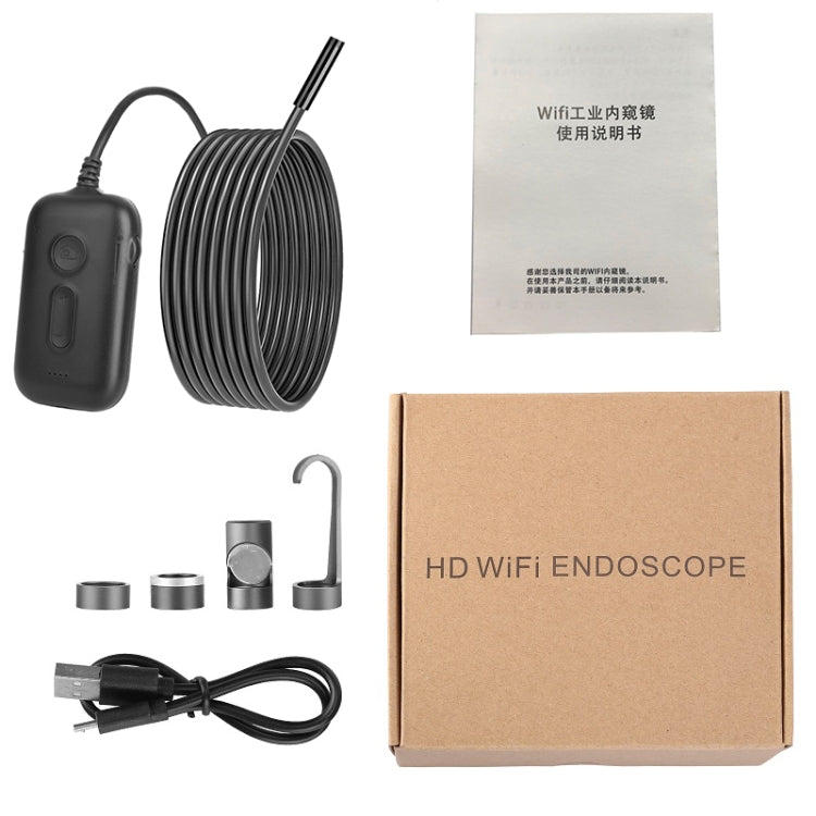 Y15 8mm Single Camera WiFi Connected Hard Cable HD Industrial Endoscope, Length:10m(Black) -  by PMC TechLife | Online Shopping South Africa | PMC TechLife | Buy Now Pay Later Mobicred