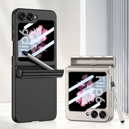 For Samsung Galaxy Z Flip6 GKK Integrated Magnetic Full Coverage Flip Phone Case with Pen Box+Pen(Pink) - Galaxy Z Flip6 5G Cases by GKK | Online Shopping South Africa | PMC Jewellery | Buy Now Pay Later Mobicred