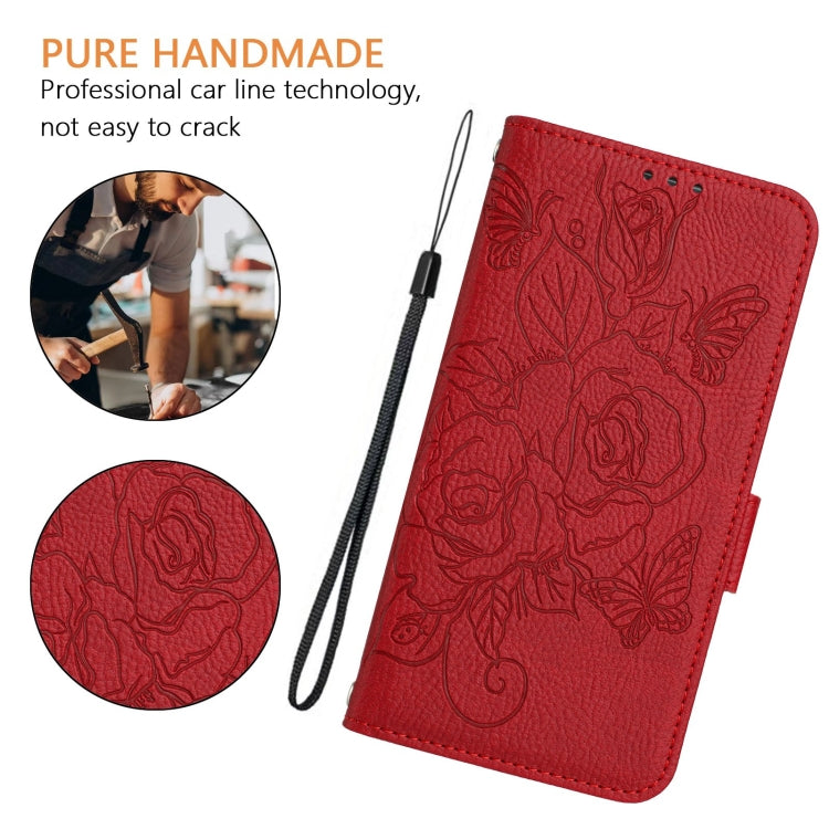 For Blackview A52 Embossed Rose RFID Anti-theft Leather Phone Case(Red) - More Brand by PMC Jewellery | Online Shopping South Africa | PMC Jewellery | Buy Now Pay Later Mobicred