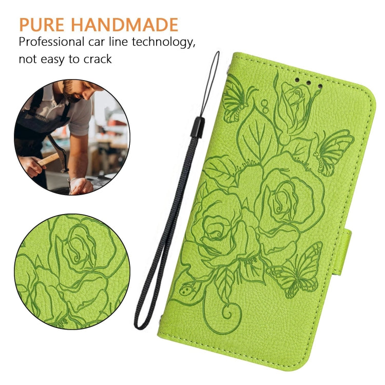 For Blackview Color 8 / Oscal Modern 8 Embossed Rose RFID Anti-theft Leather Phone Case(Green) - More Brand by PMC Jewellery | Online Shopping South Africa | PMC Jewellery | Buy Now Pay Later Mobicred