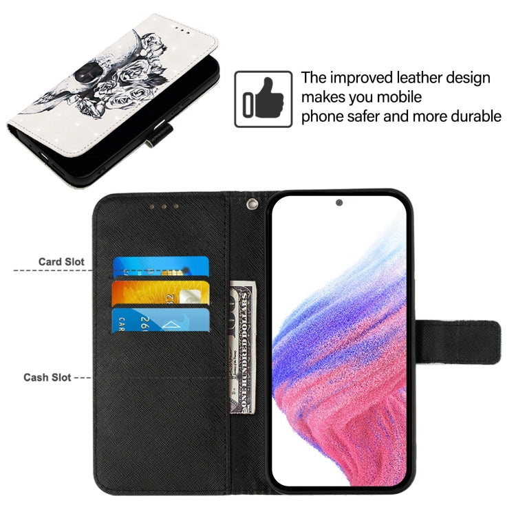 For Samsung Galaxy S25 5G 3D Painting Horizontal Flip Leather Phone Case(Skull) - Galaxy S25 5G Cases by PMC Jewellery | Online Shopping South Africa | PMC Jewellery | Buy Now Pay Later Mobicred