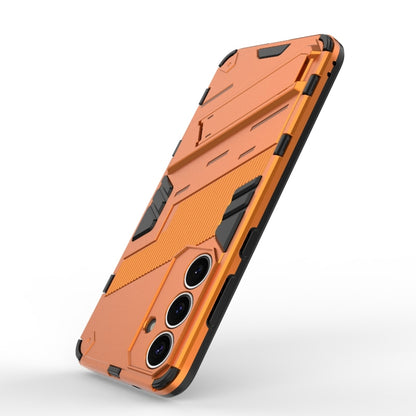 For Samsung Galaxy S25+ 5G Punk Armor 2 in 1 PC + TPU Shockproof Phone Case with Invisible Holder(Orange) - Galaxy S25+ 5G Cases by PMC Jewellery | Online Shopping South Africa | PMC Jewellery | Buy Now Pay Later Mobicred