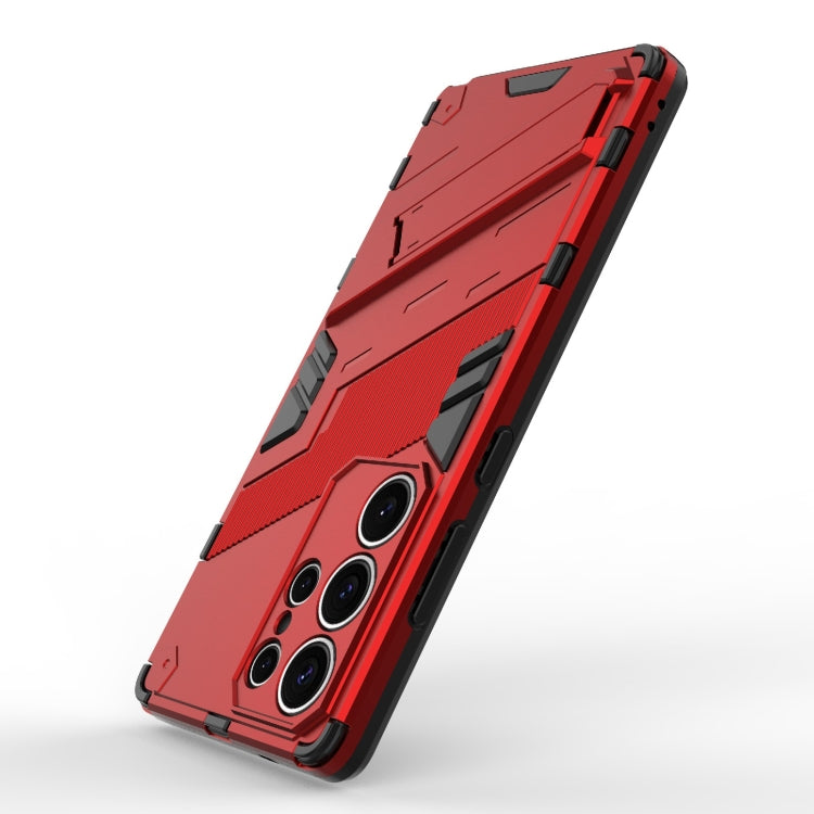 For Samsung Galaxy S25 Ultra 5G Punk Armor 2 in 1 PC + TPU Shockproof Phone Case with Invisible Holder(Red) - Galaxy S25 Ultra 5G Cases by PMC Jewellery | Online Shopping South Africa | PMC Jewellery | Buy Now Pay Later Mobicred