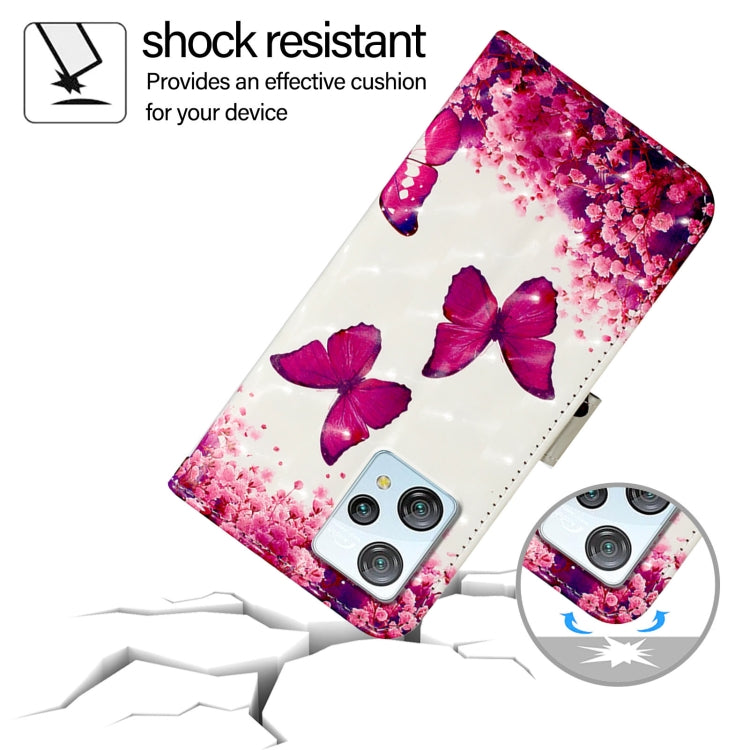 For Blackview A53 3D Painting Horizontal Flip Leather Phone Case(Rose Butterfly) - More Brand by PMC TechLife | Online Shopping South Africa | PMC TechLife | Buy Now Pay Later Mobicred