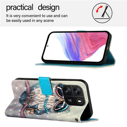 For Blackview Wave 6C 3D Painting Horizontal Flip Leather Phone Case(Grey Owl) - More Brand by PMC Jewellery | Online Shopping South Africa | PMC Jewellery | Buy Now Pay Later Mobicred