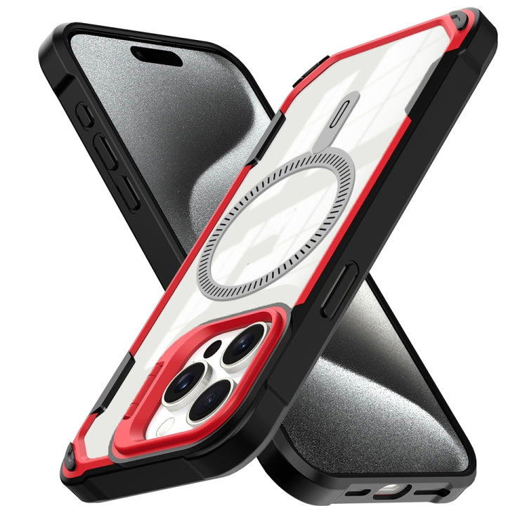 For iPhone 16 Transparent Acrylic MagSafe Lens Holder Phone Case(Navy) - iPhone 16 Cases by PMC TechLife | Online Shopping South Africa | PMC TechLife | Buy Now Pay Later Mobicred
