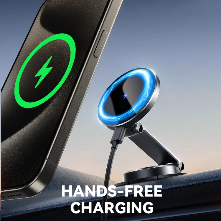 JOYROOM JR-ZS408 Metal Car Magnetic Wireless Charger Holder(Black) - Wireless Charging Bracket by JOYROOM | Online Shopping South Africa | PMC Jewellery | Buy Now Pay Later Mobicred