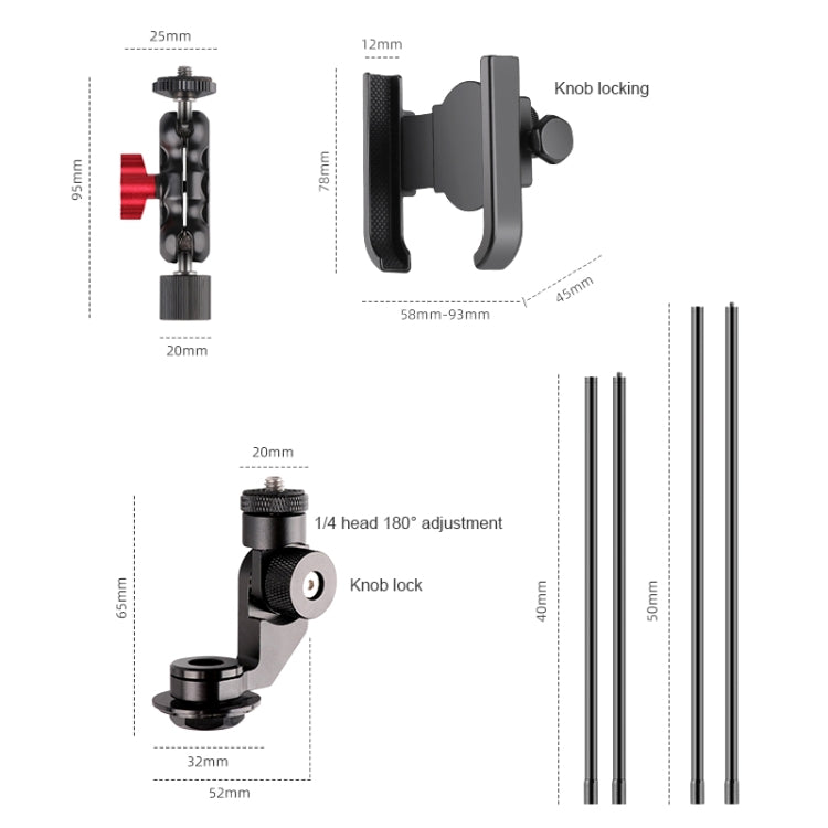 Bicycle Handlebar Holder Pea Clip Adapter Set - Bicycle Handlebar Mount by PMC TechLife | Online Shopping South Africa | PMC TechLife | Buy Now Pay Later Mobicred