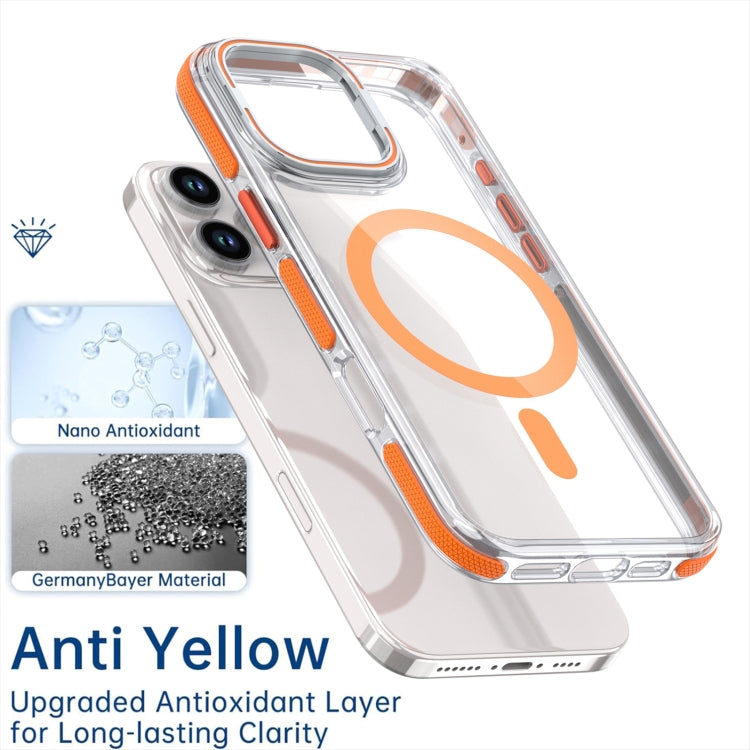 For iPhone 16 Dual-Color Clear Acrylic Hybrid TPU Lens Flip Holder MagSafe Phone Case(Blue) - iPhone 16 Cases by PMC Jewellery | Online Shopping South Africa | PMC Jewellery | Buy Now Pay Later Mobicred