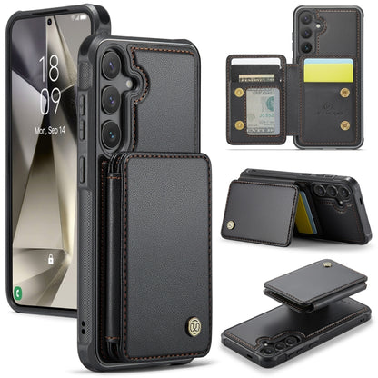 For Samsung Galaxy S24 5G JEEHOOD J05 Business Magnetic Style RFID Leather Phone Case(Black) - Galaxy S24 5G Cases by JEEHOOD | Online Shopping South Africa | PMC Jewellery | Buy Now Pay Later Mobicred