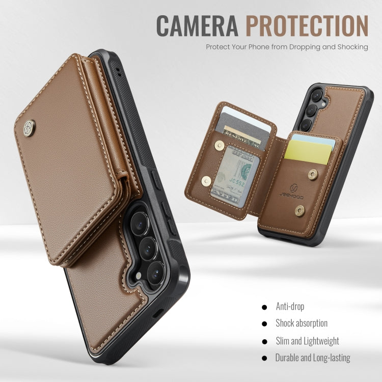 For Samsung Galaxy S24 5G JEEHOOD J05 Business Magnetic Style RFID Leather Phone Case(Brown) - Galaxy S24 5G Cases by JEEHOOD | Online Shopping South Africa | PMC Jewellery | Buy Now Pay Later Mobicred